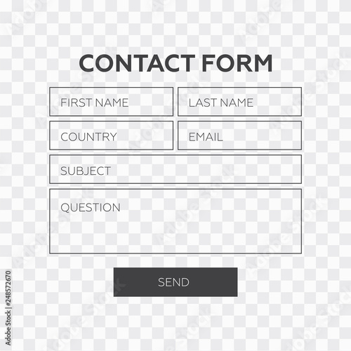Contact form. Web element. Contact form vector template