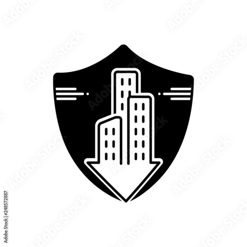 Black solid icon for condo insurance 