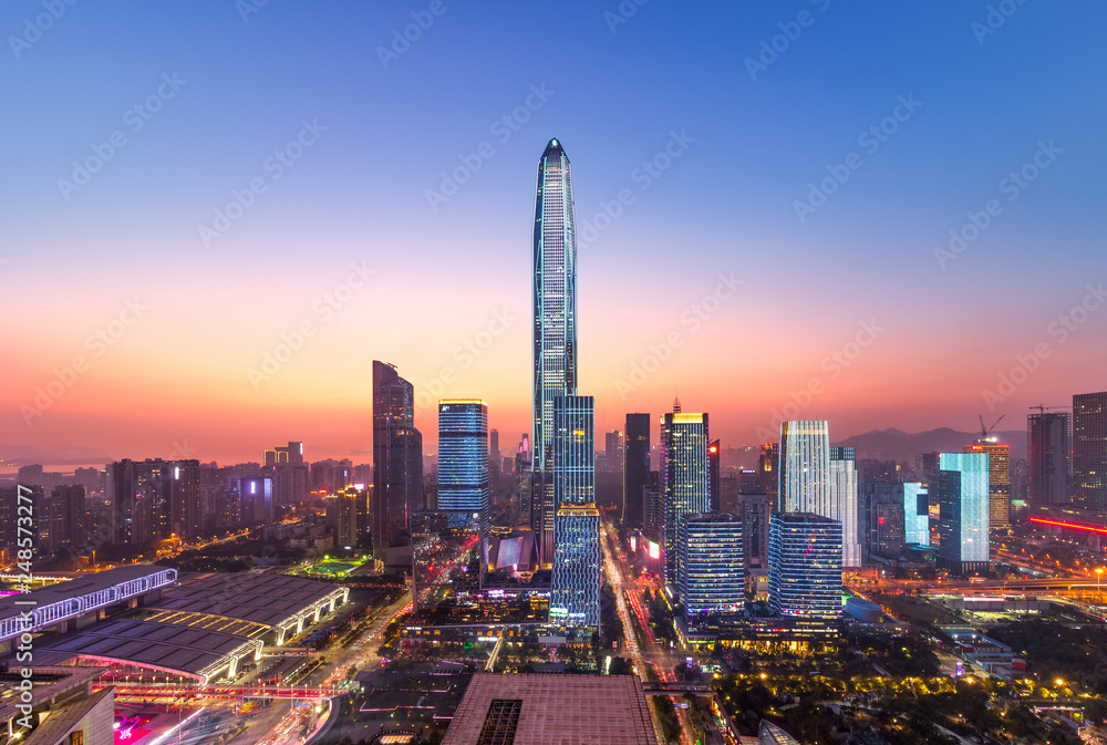 Fototapeta premium Shenzhen Futian CBD Financial District Skyline