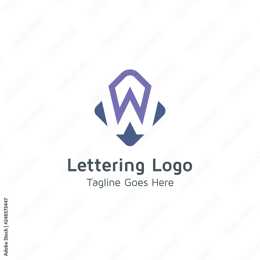 Lettering W Vector Lettering W Vector
