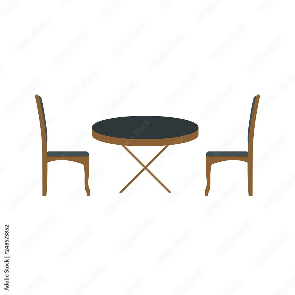 table with chair icon in flat style isolated vector illustration on white transparent background table with chair icon in flat style isolated vector illustration on white transparent background