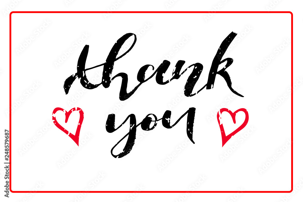 Vector illustration of hand drawn lettering of text Thank you Vector illustration of hand drawn lettering of text Thank you