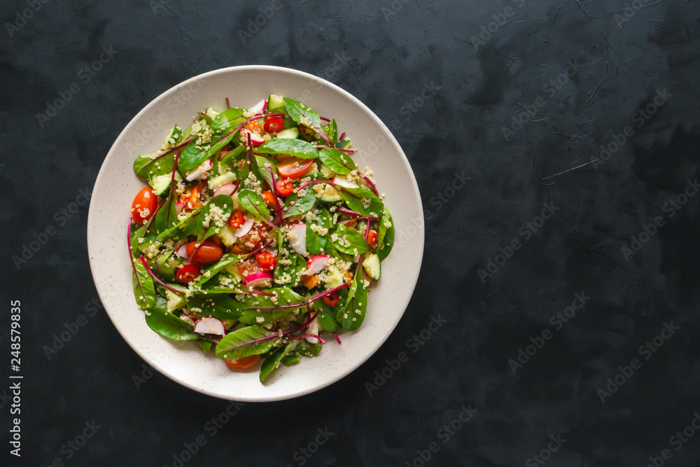 Fresh Red Shard Salad with quinoa and tomatoes. Fresh Red Shard Salad with quinoa and tomatoes.