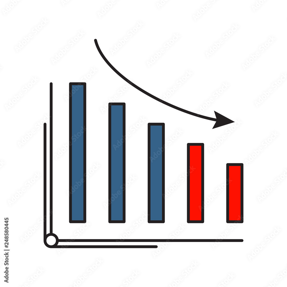 Decrease icon | Business and Finance - with Outline Filled Style Decrease icon | Business and Finance - with Outline Filled Style