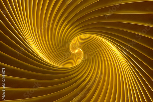 Abstract volumetric gold background 3D illustration