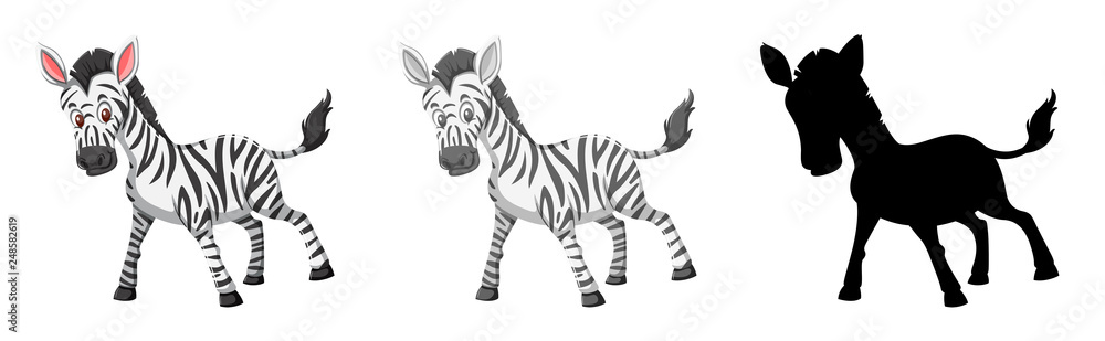 Set of zebra character