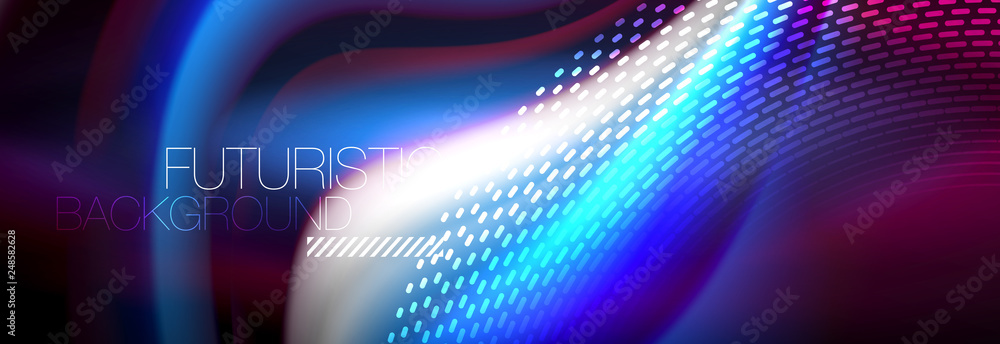 Fluid color neon wave lines background, neon liquid color futuristic paint template Fluid color neon wave lines background, neon liquid color futuristic paint template