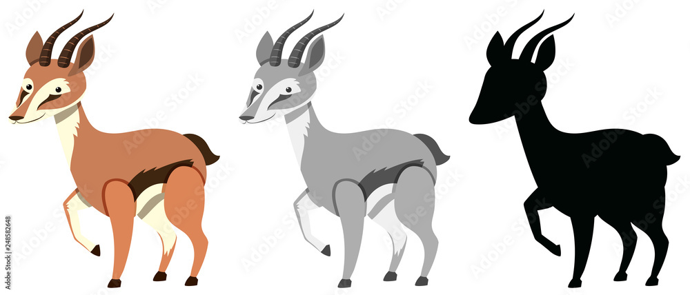 Obraz Set of gazelle character