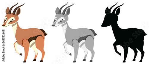 Set of gazelle character