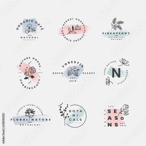 Floral botanical frame collection