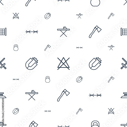 iron icons pattern seamless white background