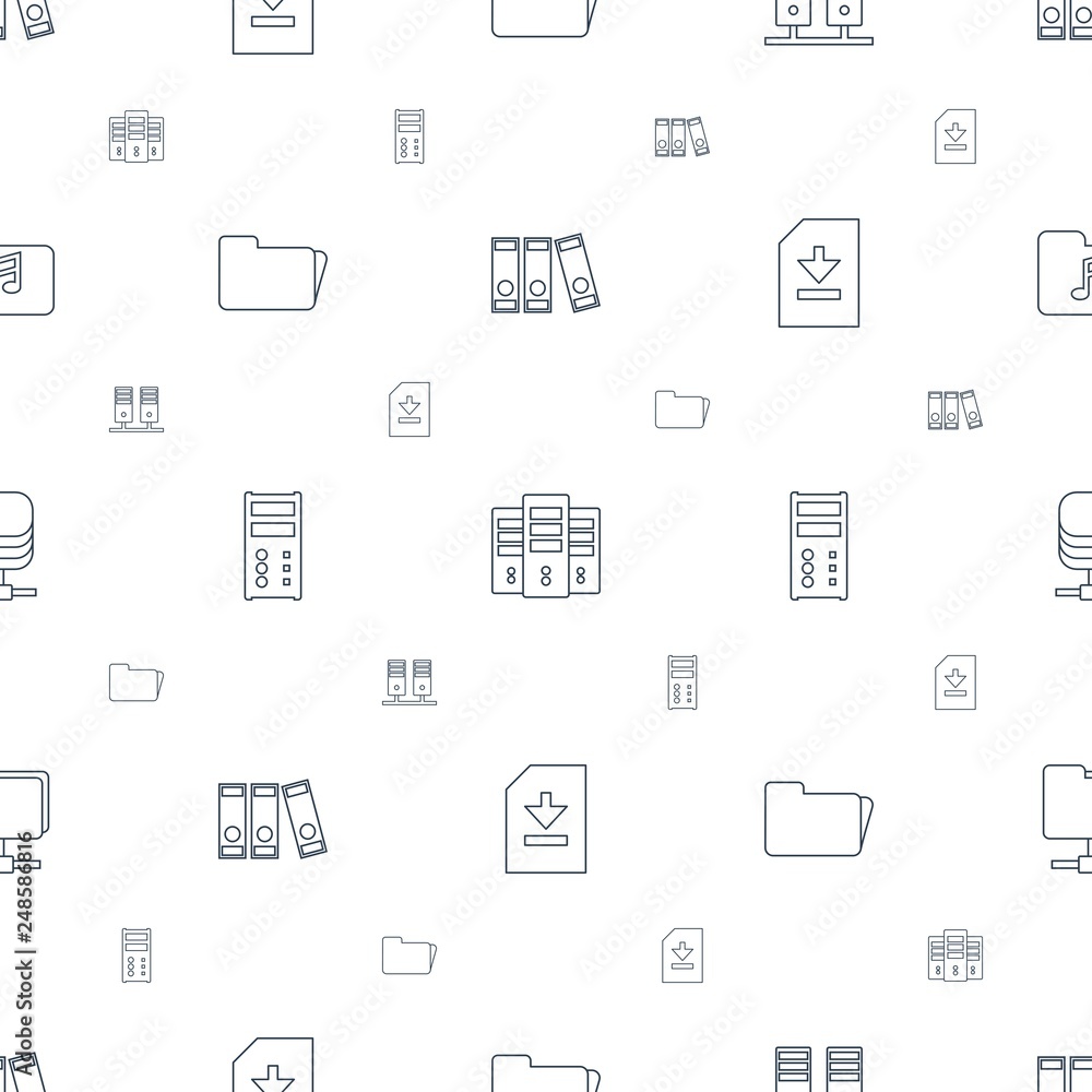 archive icons pattern seamless white background