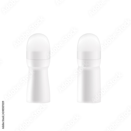 VECTOR PACKAGING: White round deodorant container on isolated background. Mock-up template for design. - Vector