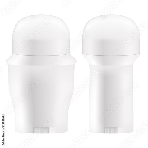VECTOR PACKAGING: White round deodorant container on isolated background. Mock-up template for design. - Vector