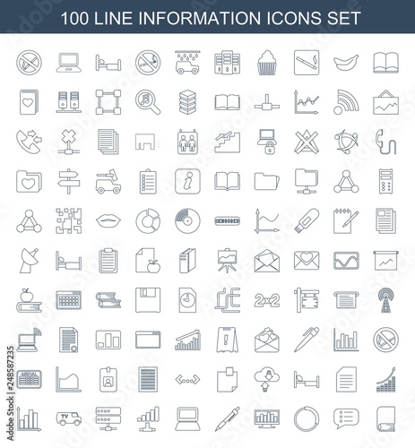 100 information icons