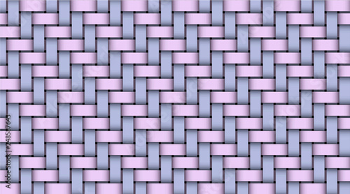 Pink violet realistic rattan woven background. Bamboo texture pattern. Vector illustration