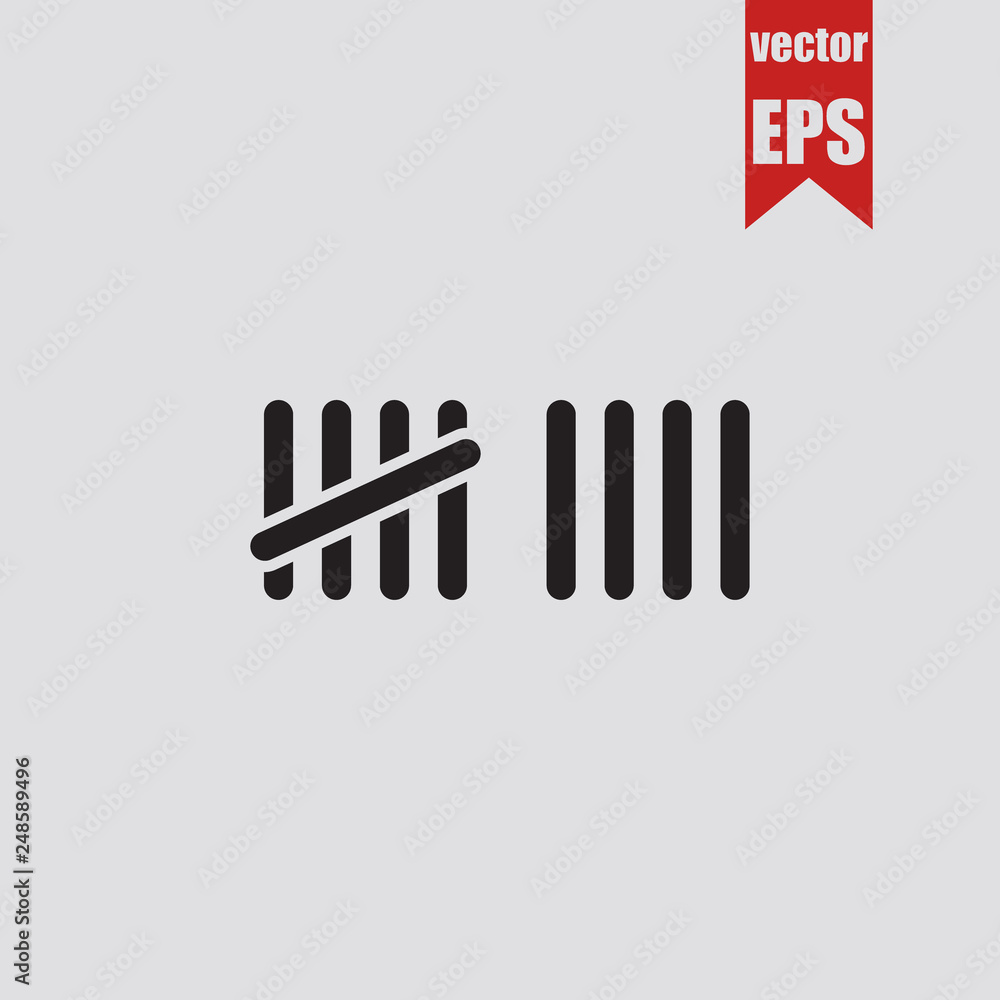 Obraz premium Tally marks icon.Vector illustration.