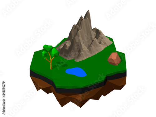 Floating island. Isolated o...