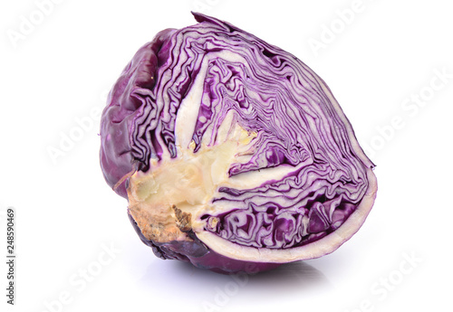 Red cabbage on a white background