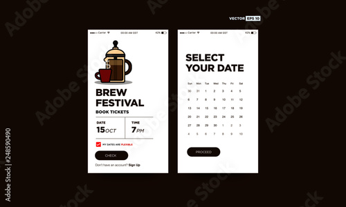French Press Coffee Festival App Interface Design