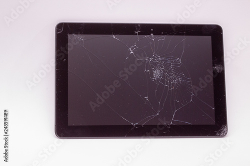 Broken tablet with broken screen