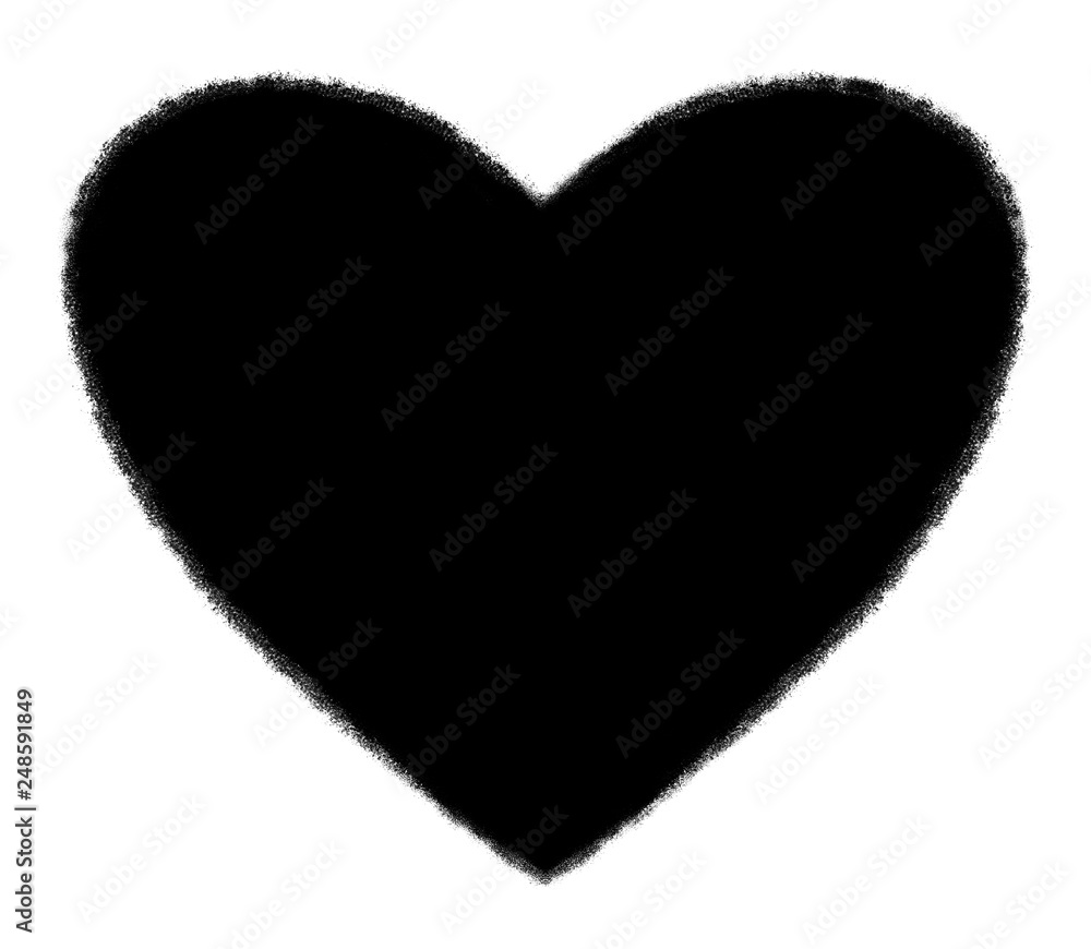 Hand drawn heart illustration with soft, uneven edges. Isolated on white background.