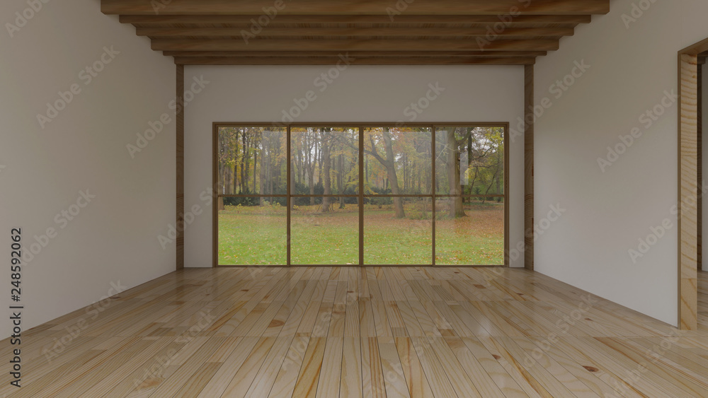 Fototapeta premium Empty room color of the Year 2019,3d rendering