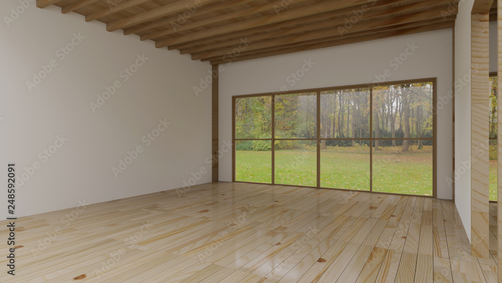 Fototapeta premium Empty room color of the Year 2019,3d rendering