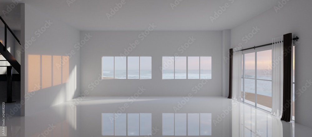 Empty room color of the Year 2019,3d rendering Empty room color of the Year 2019,3d rendering