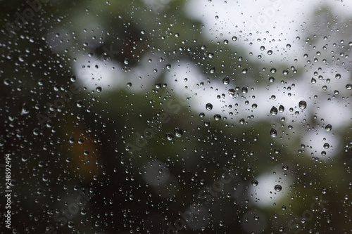 water rain drop on glass window © sutichak