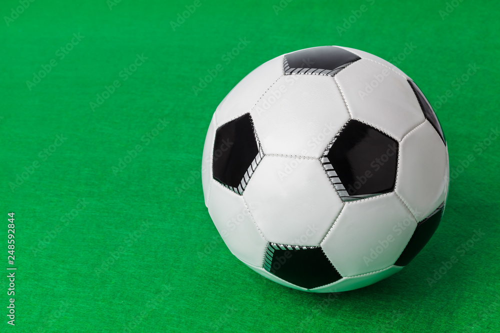 Soccer ball on football field Soccer ball on football field