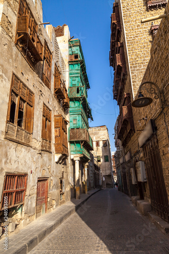 Old city in Jeddah, Saudi Arabia known as Historical Jeddah. Ancient building in UNESCO world heritage historical village Al Balad.Saudi Arabia  photo