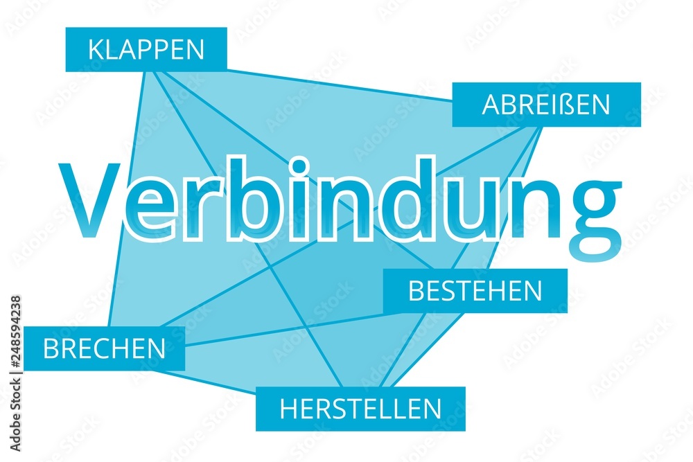 Verbindung - Begriffe verbinden, Farbe blau Verbindung - Begriffe verbinden, Farbe blau