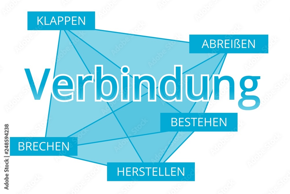 Verbindung - Begriffe verbinden, Farbe blau