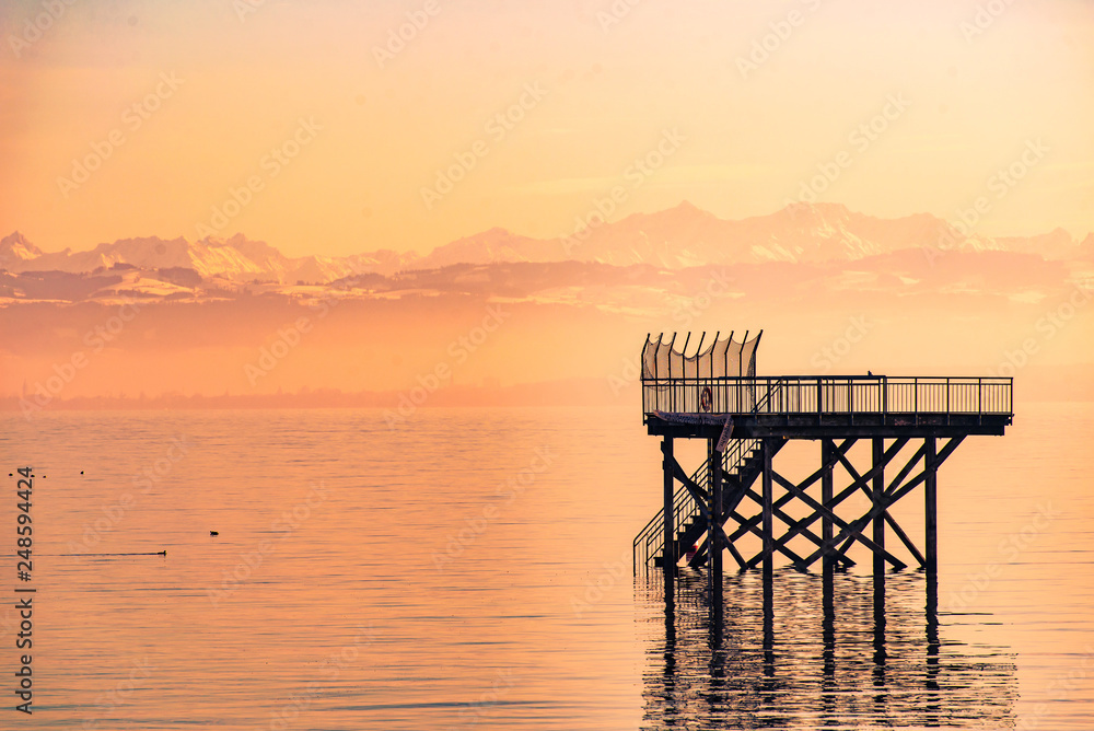 Silhouette im See