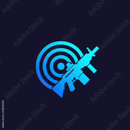 target and rifle, vector logo design