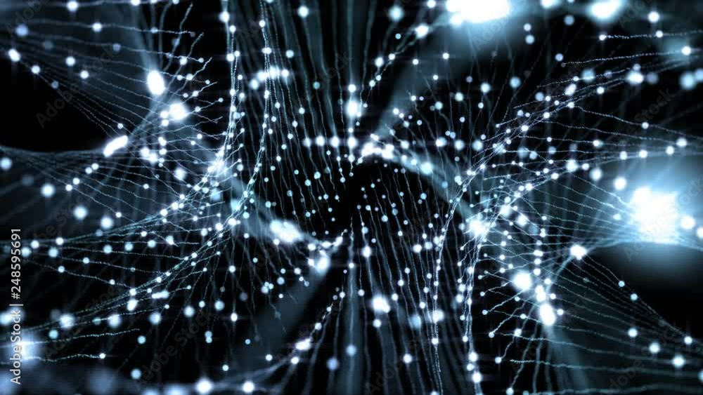 4K Abstract motion background animation shining particles stars sparks ...