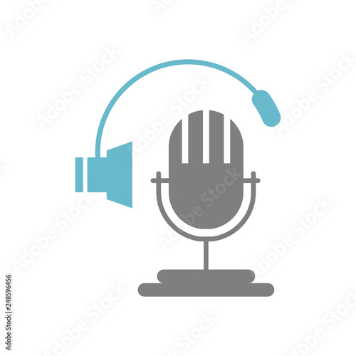 Microphone icon on white background for graphic and web design, Modern simple vector sign. Internet concept. Trendy symbol for website design web button or mobile app photo