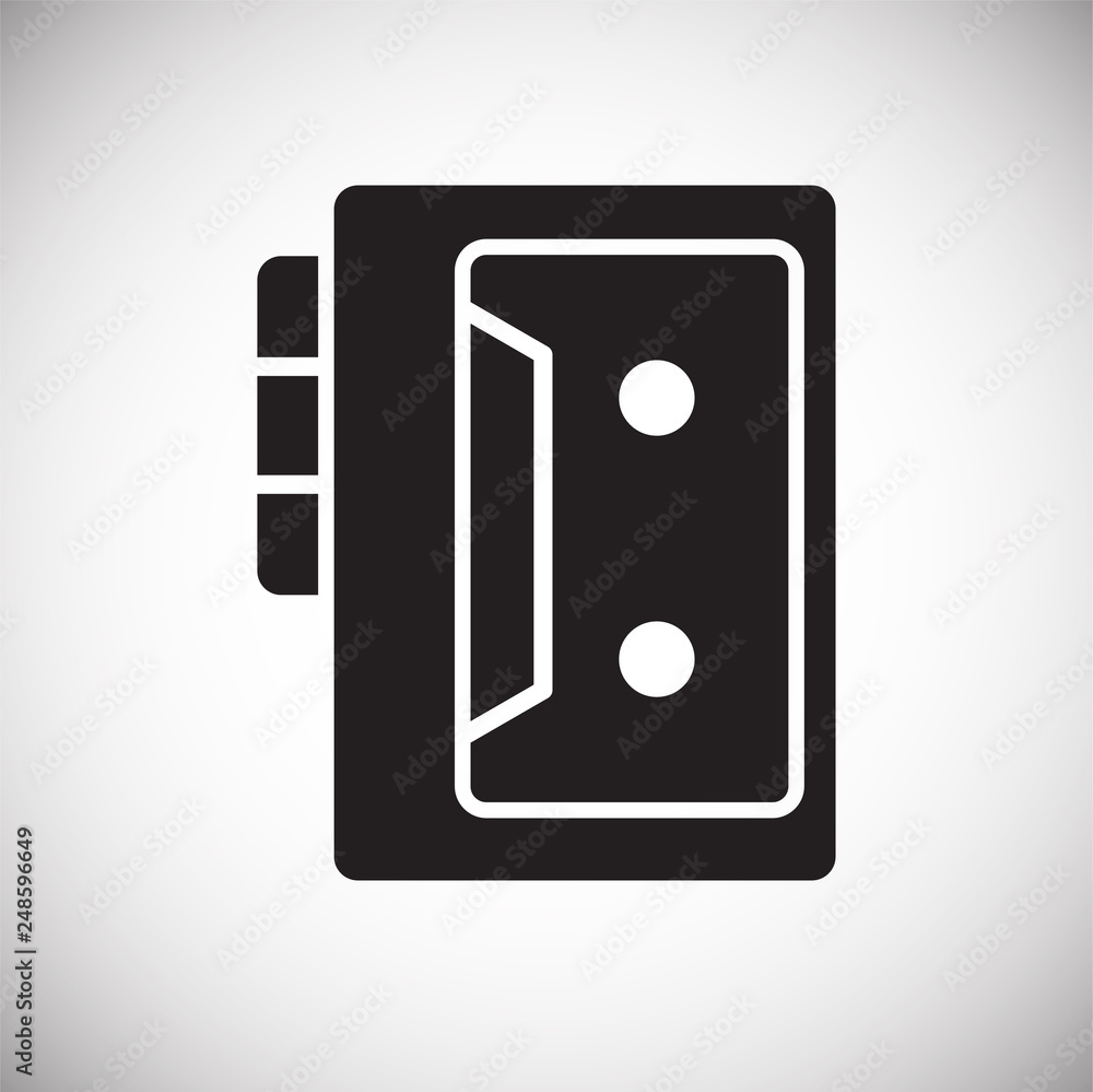 Cassette player icon on white background for graphic and web design, Modern simple vector sign. Internet concept. Trendy symbol for website design web button or mobile app Cassette player icon on white background for graphic and web design, Modern simple vector sign. Internet concept. Trendy symbol for website design web button or mobile app