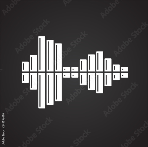 Equalizer icon on black background for graphic and web design  Modern simple vector sign. Internet concept. Trendy symbol for website design web button or mobile app