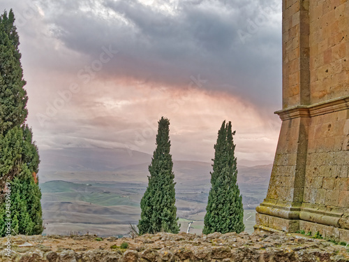 very nice view of pienza a medieval village in val d orcia photo