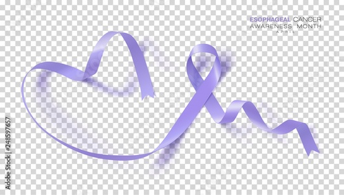 Esophageal Cancer Awareness Month. Periwinkle Color Ribbon Isolated On Transparent Background. Vector Design Template For Poster.
