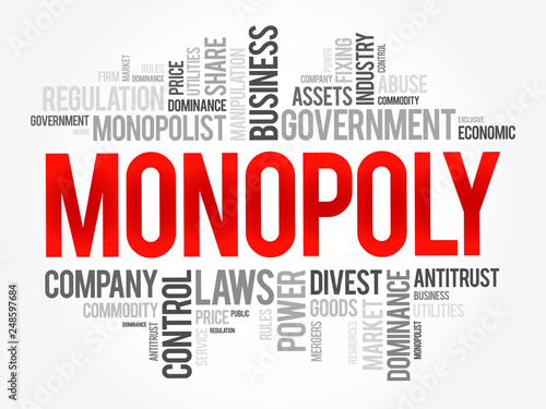 Monopoly word cloud collage, business concept background