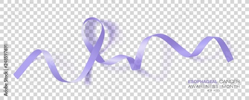 Esophageal Cancer Awareness Month. Periwinkle Color Ribbon Isolated On Transparent Background. Vector Design Template For Poster.