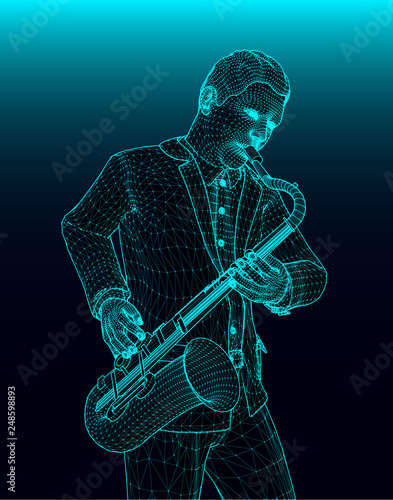 saxophone player improvising jazz music