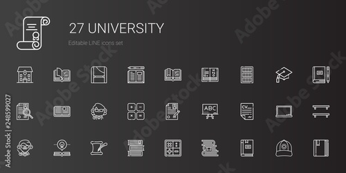 university icons set