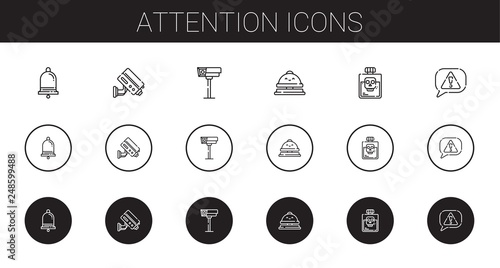 attention icons set