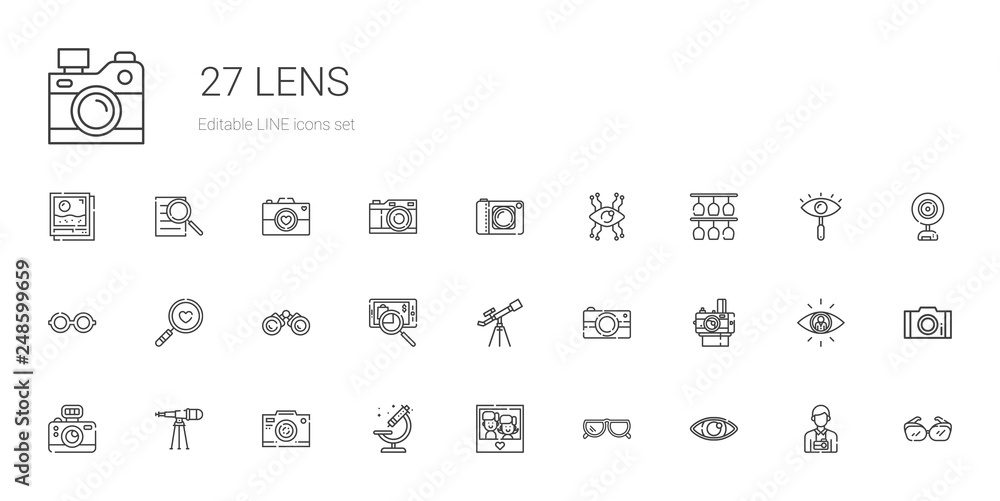 lens icons set