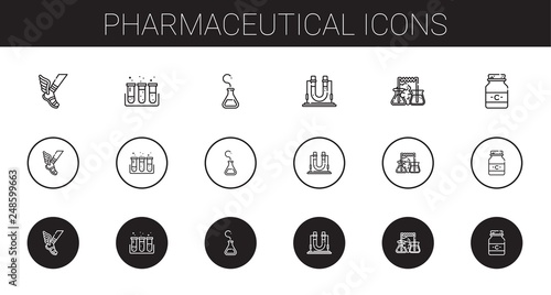 pharmaceutical icons set