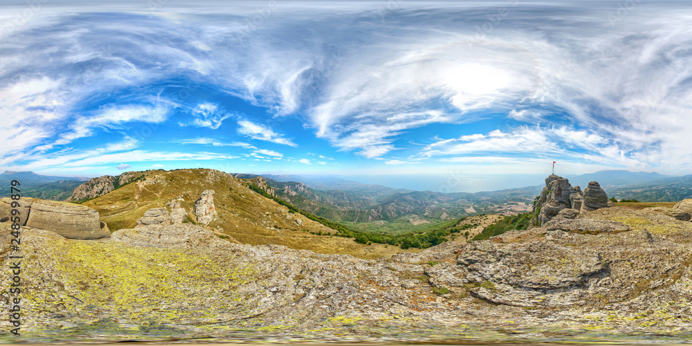 Panoramic landscape view from the mountain Demerdgy.